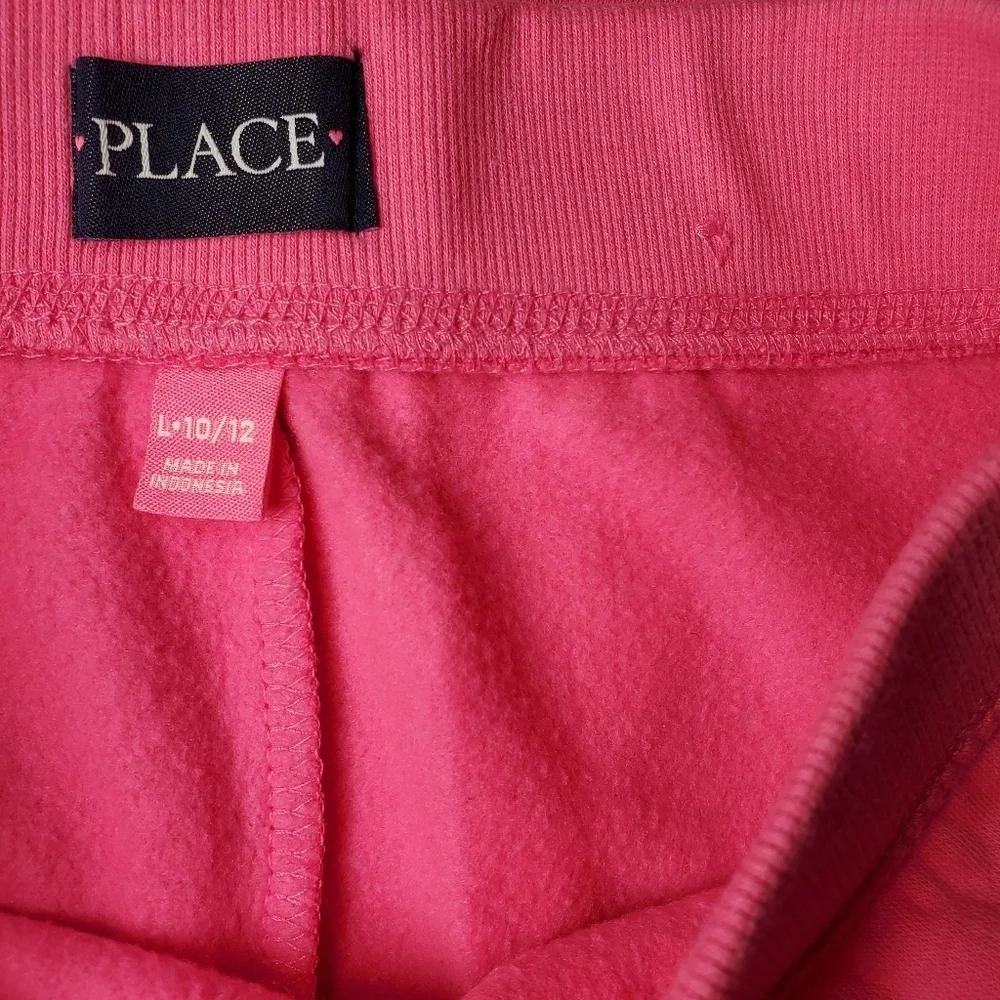The Children’s Place Pink & Silver LOVE Jogger Sweatpants Girls Size Large 10/12